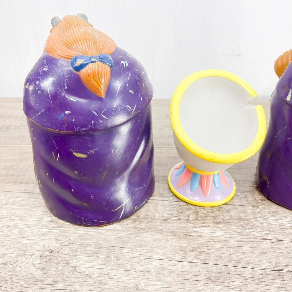 VTG Disney Beauty and‎ The Beast Hand Puppet Figure Pizza Hut 1992 Teacup Chip